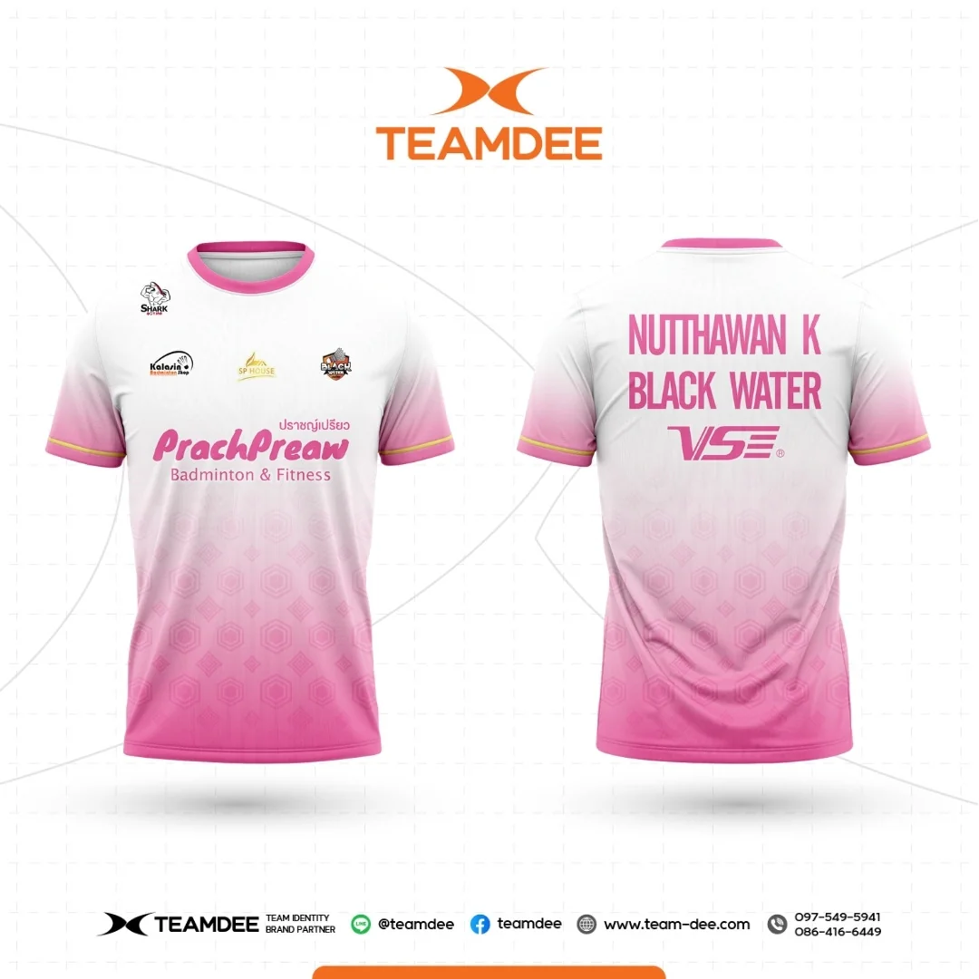 เสื้อแข่งขันแบดมินตัน พิมพ์ลายคมชัด