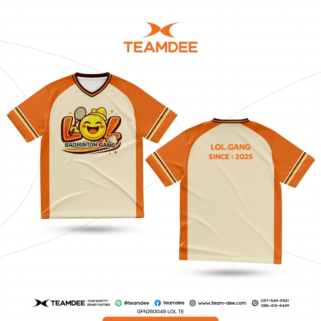 รับผลิตเสื้อทีมแบดมินตัน พิมพ์ลายสปอร์ต